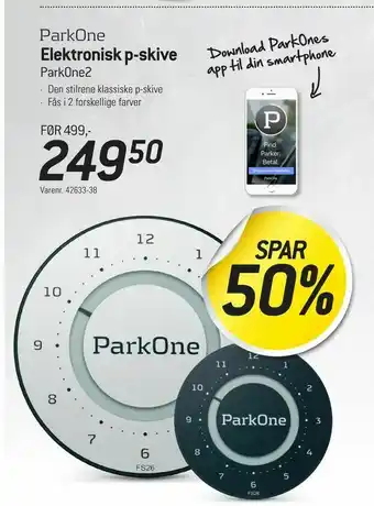 Thansen Elektronisk p-skive ParkOne2 tilbud