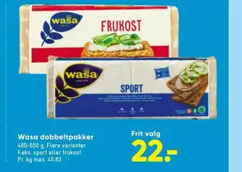 Bilka Wasa dobbeltpakker tilbud