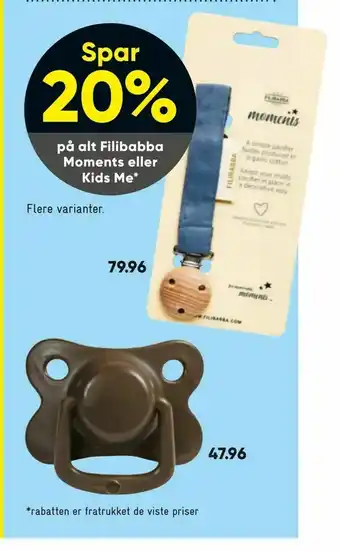 Bilka Filibabba Moments eller Kids Me tilbud