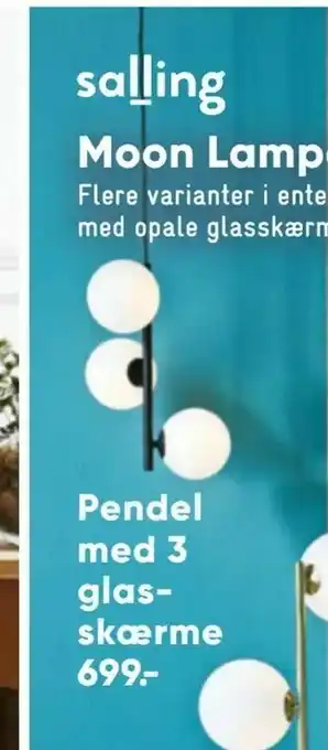 Bilka Pendel med 3 glas - skærme tilbud