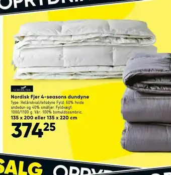 Bilka Nordisk Fjer 4-seasons dundyne tilbud