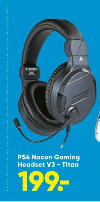 Bilka PS4 Nacon Gaming Headset V3 - Titan tilbud