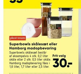 Bilka Superbowls skålesæt eller Hamborg madopbevaring tilbud