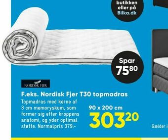 Bilka Nordisk Fjer T30 topmadras tilbud