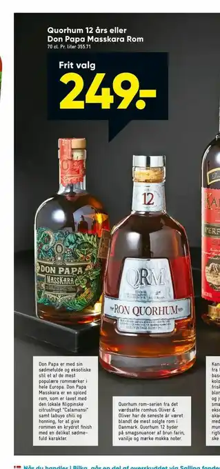 Bilka Quorhum 12 års eller Don Papa Masskara Rom tilbud