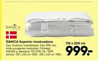 Bilka DANICA Superior moskusdyne 135 x 200 cm tilbud