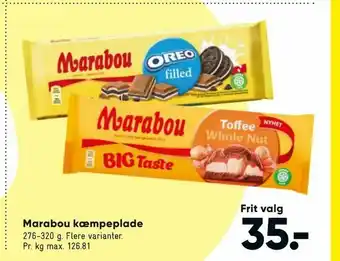 Bilka Marabou kæmpeplade tilbud