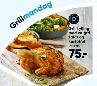 Bilka Grillkylling med valgfri salat og kartoffel tilbud