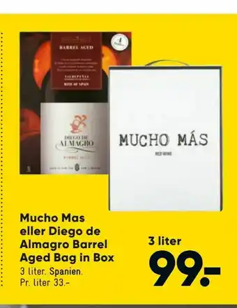 Bilka Mucho Mas eller Diego de Almagro Barrel Aged Bag in Box tilbud