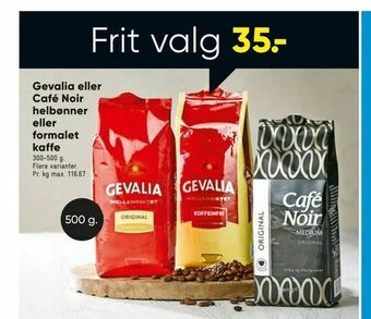 Bilka Gevalia eller Café Noir helbønner eller formalet kaffe tilbud