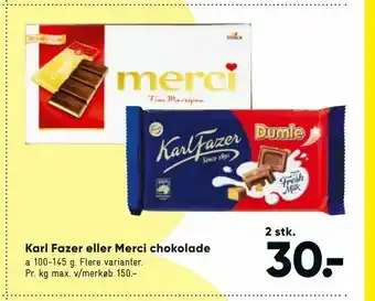 Bilka Karl Fazer eller Merci chokolade tilbud
