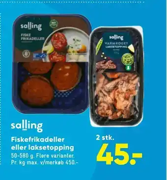 Bilka Fiskefrikadeller eller laksetopping tilbud
