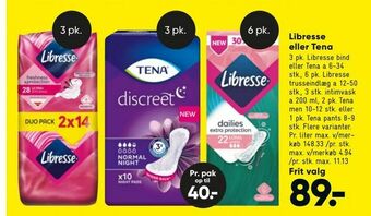 Bilka Libresse eller Tena tilbud