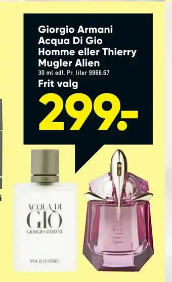 Bilka Giorgio Armani Acqua Di Gio Homme eller Thierry Mugler Alien tilbud