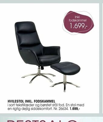Daells Bolighus Hvilestol inkl. fodskammel tilbud
