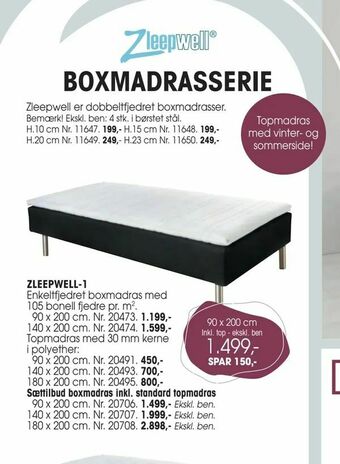 Daells Bolighus Sættilbud boxmadras inkl. standard topmadras tilbud