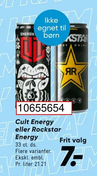 Cult Energy eller Rockstar Energy
