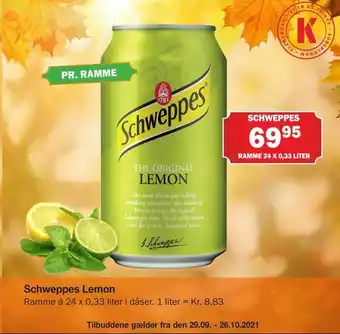 Købmandsgården Schweppes Lemon tilbud