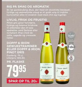 Dopff & irion gewurztraminer eller dopff & irion pinot gris