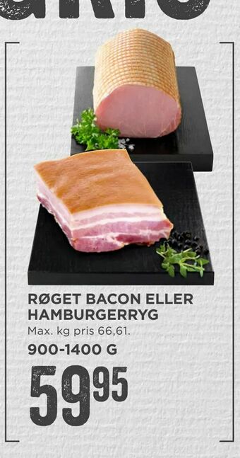 MENY Røget bacon eller hamburgerryg tilbud