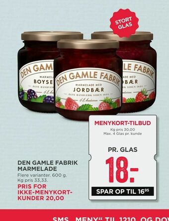 MENY Den gamle fabrik marmelade tilbud