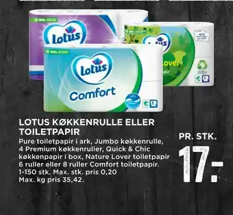 MENY Lotus køkkenrulle eller toiletpapir tilbud