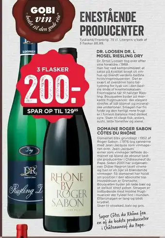 MENY Dr. loosen dr. l mosel riesling dry, Domaine roger sabon côtes du rhône tilbud