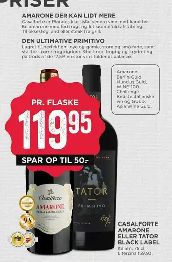 MENY Casalforte amarone eller tator black label tilbud
