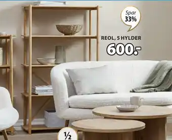 JYSK REOL, 5 HYLDER tilbud