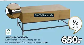 JYSK AABENRAA SOFABORD tilbud