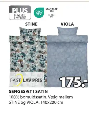 JYSK SENGESÆT I SATIN tilbud