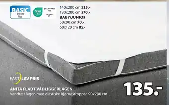JYSK ANITA FLADT VÅDLIGGERLAGEN tilbud