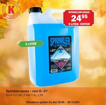 Sprinklervæske - ned til -21 o