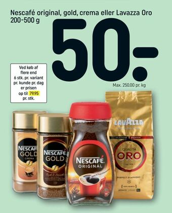 REMA 1000 Nescafé original, gold, crema eller Lavazza Oro tilbud