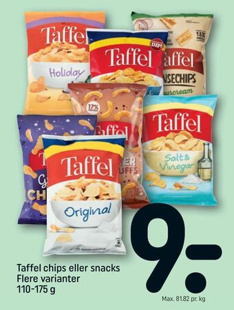 REMA 1000 Taffel chips eller snacks tilbud