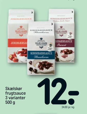 Skælskør frugtsauce 3 varianter