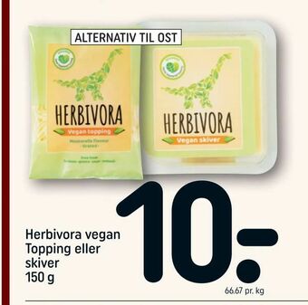 REMA 1000 Herbivora vegan Topping eller skiver tilbud