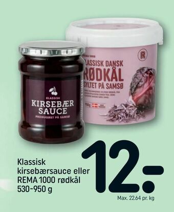 REMA 1000 Klassisk kirsebærsauce eller REMA 1000 rødkål tilbud