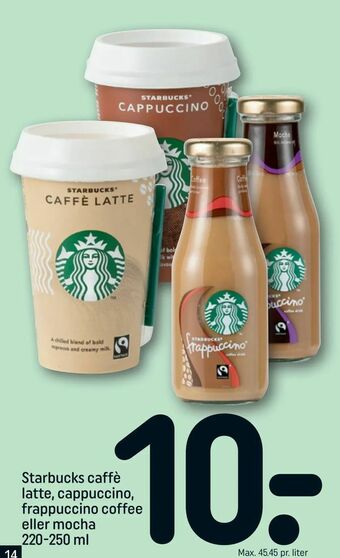 Starbucks caffè latte, cappuccino, frappuccino coffee eller mocha