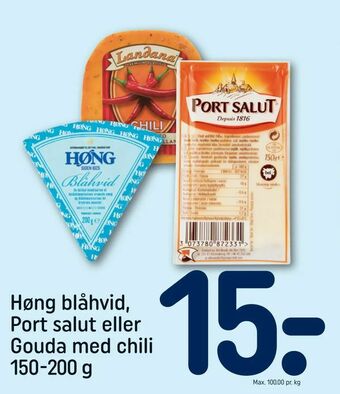 REMA 1000 Høng blåhvid, Port salut eller Gouda med chili tilbud