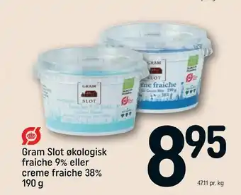 REMA 1000 Gram Slot økologisk fraiche 9% eller creme fraiche 38% tilbud