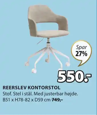 JYSK REERSLEV KONTORSTOL tilbud