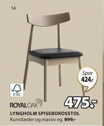 JYSK LYNGHOLM SPISEBORDSSTOL tilbud