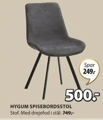 JYSK HYGUM SPISEBORDSSTOL tilbud