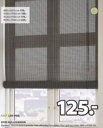 JYSK BYRE RULLEGARDIN tilbud