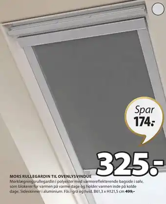 JYSK MORS RULLEGARDIN TIL OVENLYSVINDUE tilbud