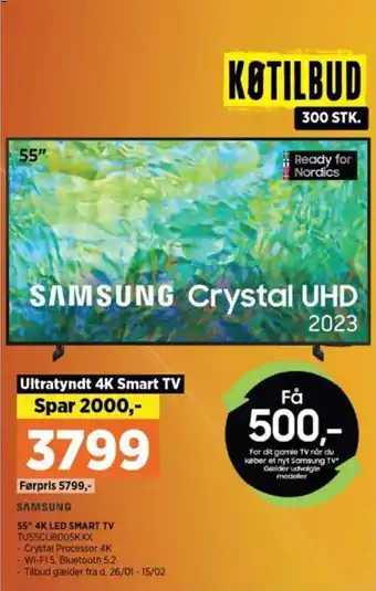 Power 55" 4K LED SMART TV TU55CU8005KXX tilbud