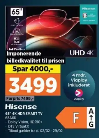 Power 65" 4K HDR SMART TV 65A6K tilbud
