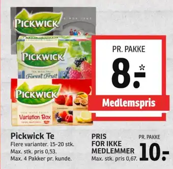 SPAR Pickwick Te tilbud