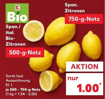 Kaufland Span./ ital. Bio- Zitronen tilbud